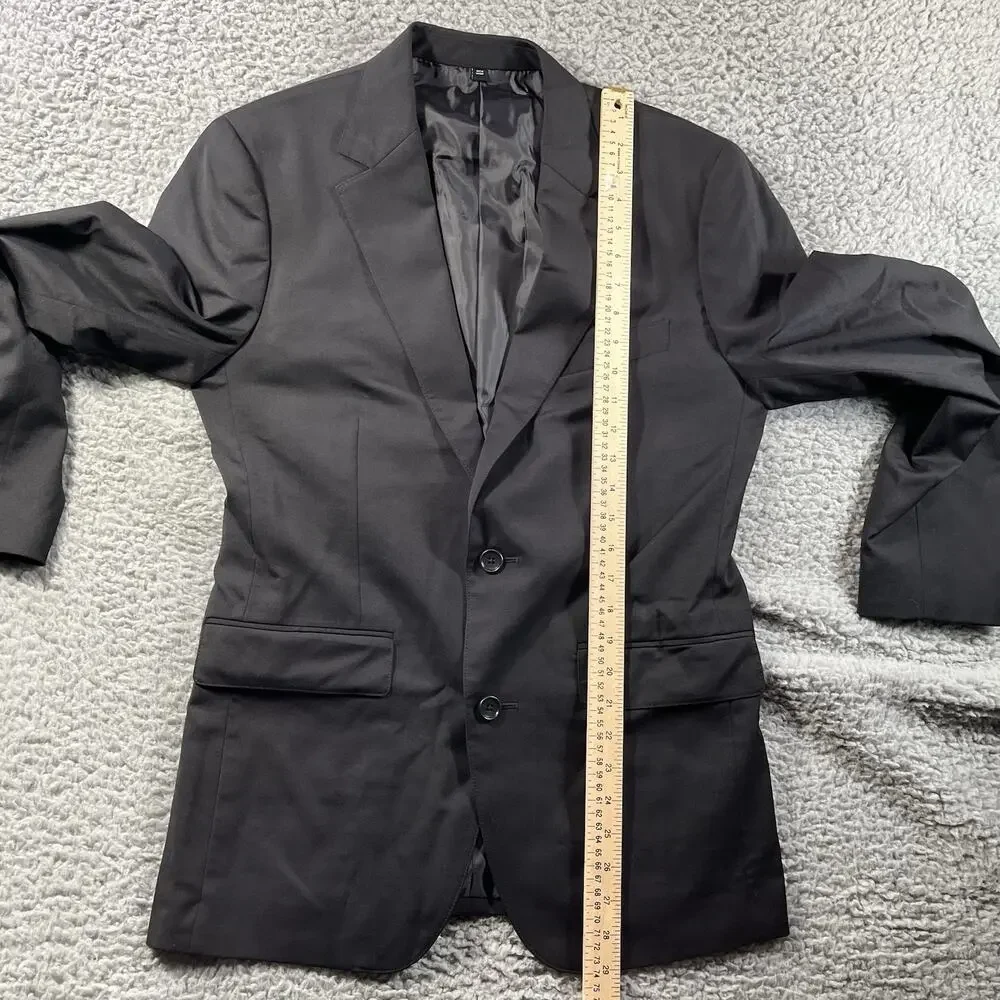 Bonobos Mens Black Wool Blend Slim Fit Suit Jacket Blazer Size 38R 2-Button